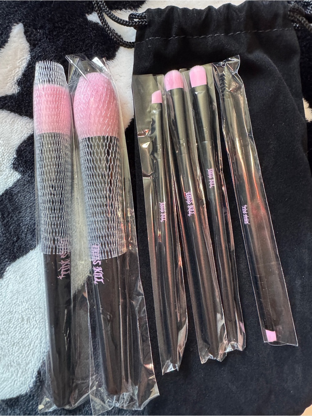 Pink-Tipped Makeup Brush Set by Dolls Kill